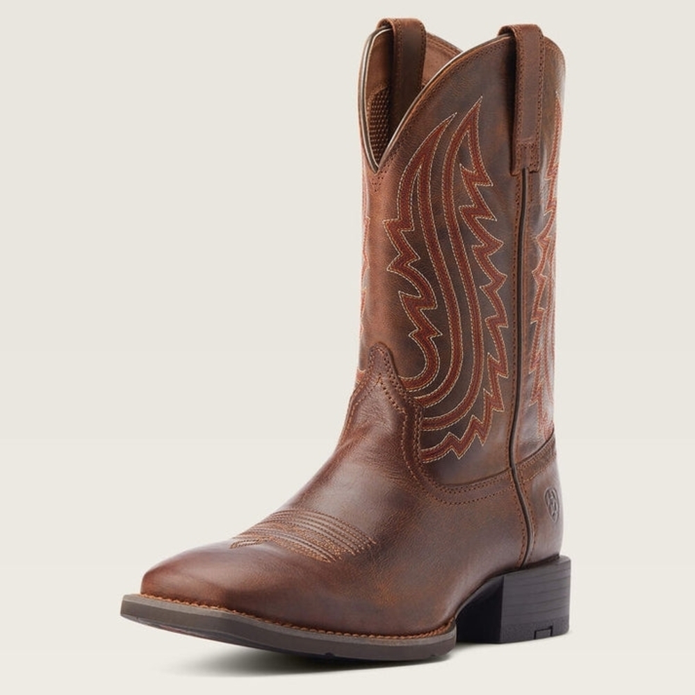 Ariat Men's Brown Leather Embroidered Western Boots Size 10